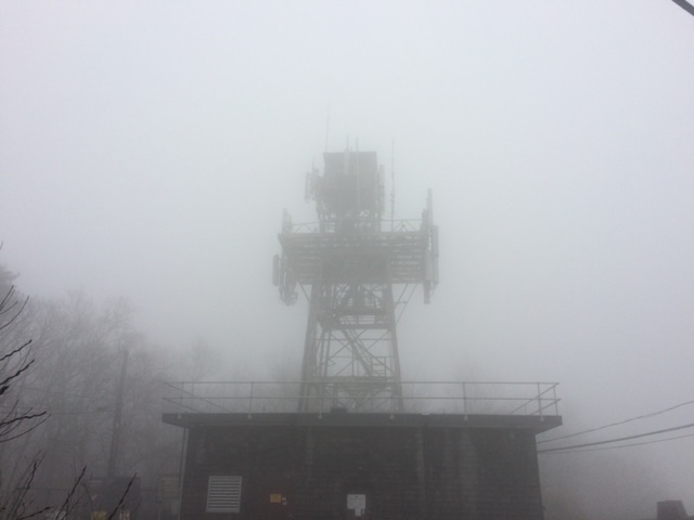 tower in fog